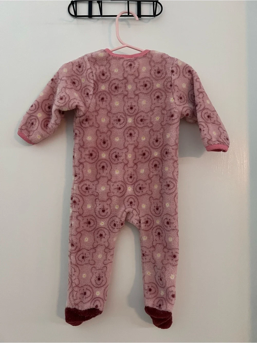 Disney Baby Teddy Bear Fleece Footed Sleeper Pink 6-9 Months Zip Up Pajamas